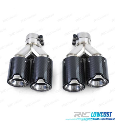 PONTEIRAS DE ESCAPE BMW LOOK M PERFORMANCE CROMADO CARBONO