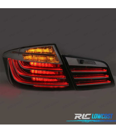 FAROLINS TRASEIROS PARA BMW SERIE 5 F10 10- LIGHT BAR FUNDO PRETO FUMADOS