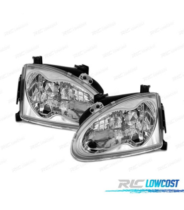 FAROS DELANTEROS HONDA CRX DEL SOL 92-97 FONDO CROMO