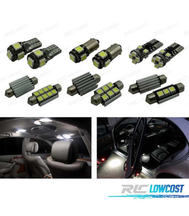 KIT COMPLETO 10 LAMPADAS LED INTERIOR PARA MERCEDES CLASE W168 A140 A160 A170 A190 A210 97-04