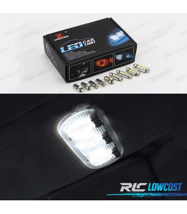 KIT COMPLETO DE 9 LAMPADAS LED INTERIOR PARA RENAULT KANGOO 2 II MK2 08-18