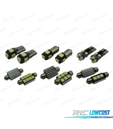 KIT COMPLETO 12 LAMPADAS LED INTERIOR PARA FIAT 500X 16-