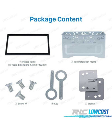 MOLDURA UNIVERSAL EM METAL PARA INSTALAÇAO RADIO DVD 2DIN COM MOLDURA DE PALTICO