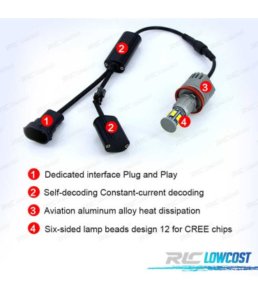 KIT DE ANGEL EYES EM LED 120W PARA BMW 2007-2011