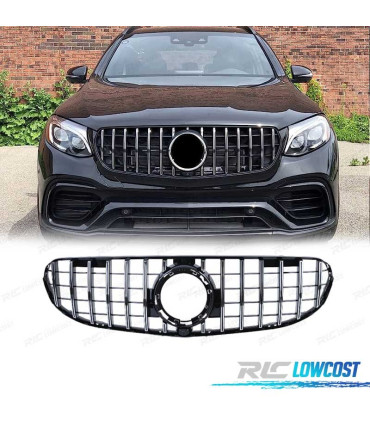GRELHA FRONTAL MERCEDES GLC X253 SUV 20- LOOK AMG PRETO CROMADO