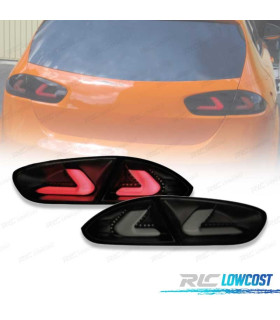 FAROLINS SEAT LEON II 09-13 CARDNA FULL LED PRETO FUMADO