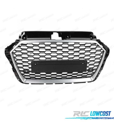 GRELHA AUDI A3 8V 17-19 LOOK RS3 PRETO PRATEADO