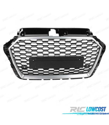 GRELHA AUDI A3 8V 17-19 LOOK RS3 PRETO PRATEADO