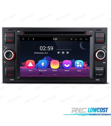 AUTO RÁDIO GPS PARA FORD FOCUS C-MAX GALAXY FIESTA TRANSIT 7" ANDROID 11 OCTA CORE 2DIN MULTIMEDIA WIFI DVD