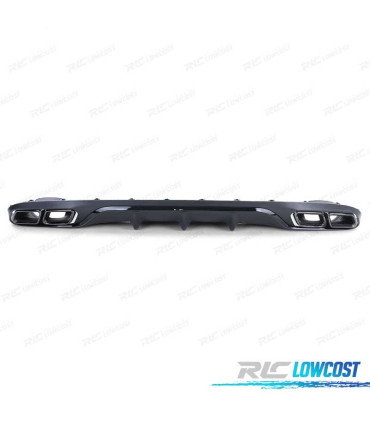 DIFUSOR MERCEDES C238 17-19 AMG LOOK E63 PRETO + PONTEIRAS ESCAPE PRETO BRILHANTE