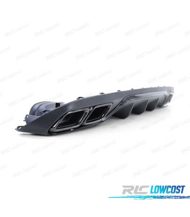 DIFUSOR MERCEDES C238 17-19 AMG LOOK E63 PRETO + PONTEIRAS ESCAPE PRETO BRILHANTE