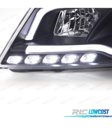 FARÓIS COM LUZ DIURNA TFL AUDI A3 8P 08-12 FUNDO PRETO