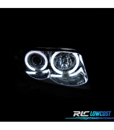 FARÓIS ANGEL EYES CCFL AUDI A4 95-98 FUNDO PRETO