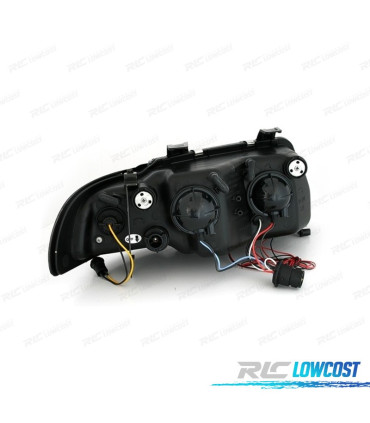 FARÓIS ANGEL EYES CCFL AUDI A4 95-98 FUNDO PRETO
