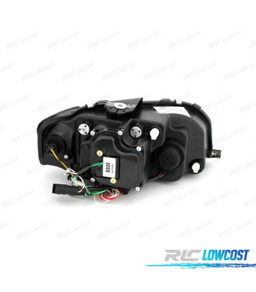 FARÓIS AUDI A3 8P 03-08 LUZ DIURNA TUBE LIGHT FUNDO CROMADO