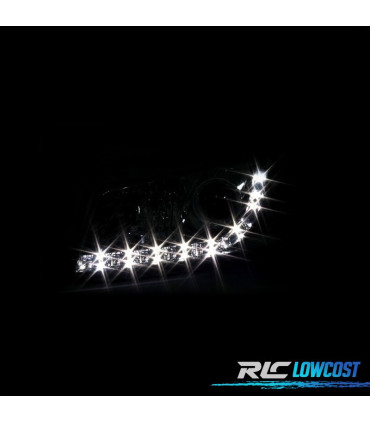 FARÓIS AUDI A3 8P 03-08 LUZ DIURNA LED FUNDO CROMADO