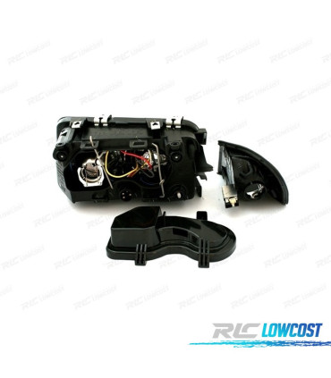 FARÓIS ANGEL EYES AUDI A3 8L 96-00 FUNDO PRETO