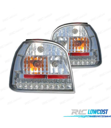 FAROLINS VOLKSWAGEN VW GOLF MK3 91-97 LED FUNDO CROMADO