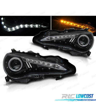 FARÓIS XENON TOYOTA GT 86 12-16 OLHOS DE ANJO FUNDO NEGRO