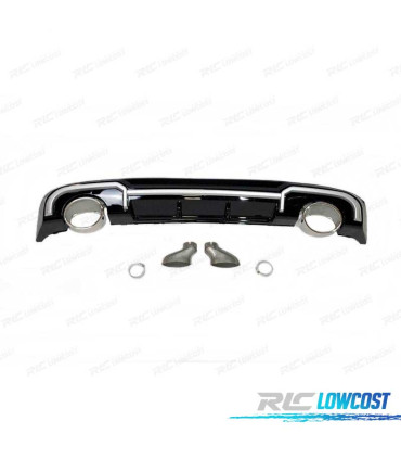 DIFUSOR TRASEIRO AUDI A3 SPORTBACK 16- LOOK RS3 + PONTEIRA DE ESCAPE