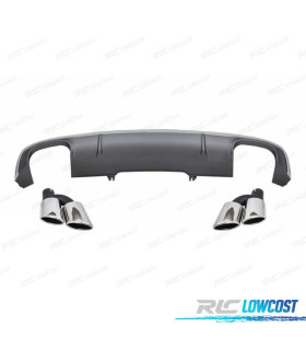 DIFUSOR TRASEIRO AUDI A4 AVANT 2016- S LINE + PONTEIRAS DE ESCAPE