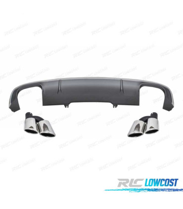 DIFUSOR TRASEIRO AUDI A4 AVANT 2016- S LINE + PONTEIRAS DE ESCAPE