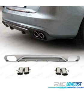 DIFUSOR TRASEIRO AUDI A4 B8 AVANT 09-12 + PONTEIRAS DE ESCAPE