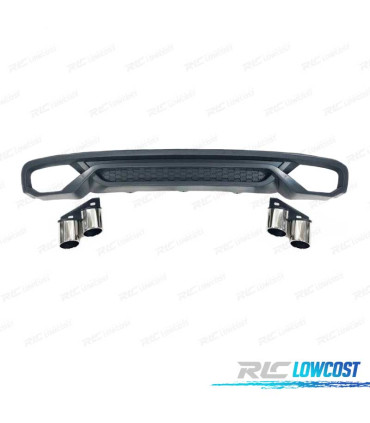 DIFUSOR TRASEIRO AUDI A4 B8 SEDAN AVANT 13-15 + PONTEIRAS DE ESCAPE