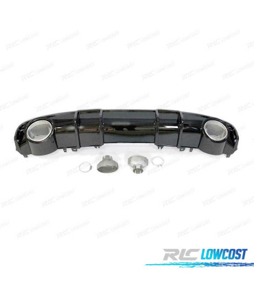 DIFUSOR TRASEIRO AUDI A4 B9 S LINE 16- LOOK RS4 PRETO BRILHANTE