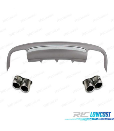 DIFUSOR TRASEIRO AUDI A5 SPORTBACK 12-15 LOOK S LINE + PONTEIRAS DE ESCAPE