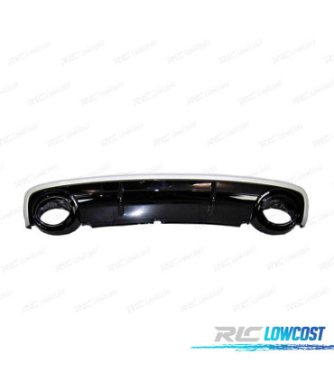 DIFUSOR TRASEIRO AUDI A6 C6 AVANT LOOK RS6 04-08 PRETO BRILHANTE