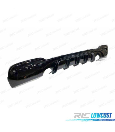 DIFUSOR TRASEIRO BMW F34 GT 13-19 LOOK M PERFORMANCE PRETO BRILHANTE 2 SAÍDAS