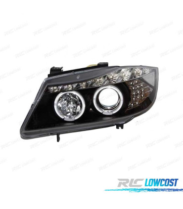 FARÓIS BMW E90 05-08 LUZ DIURNA LED PRETO