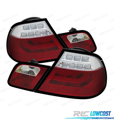 FAROLINS TRASEIROS BMW E46 2P 03-05 LED LOOK CARDNA VERMELHO ESCURECIDO