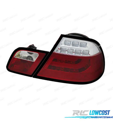 FAROLINS TRASEIROS BMW E46 2P 03-05 LED LOOK CARDNA VERMELHO ESCURECIDO
